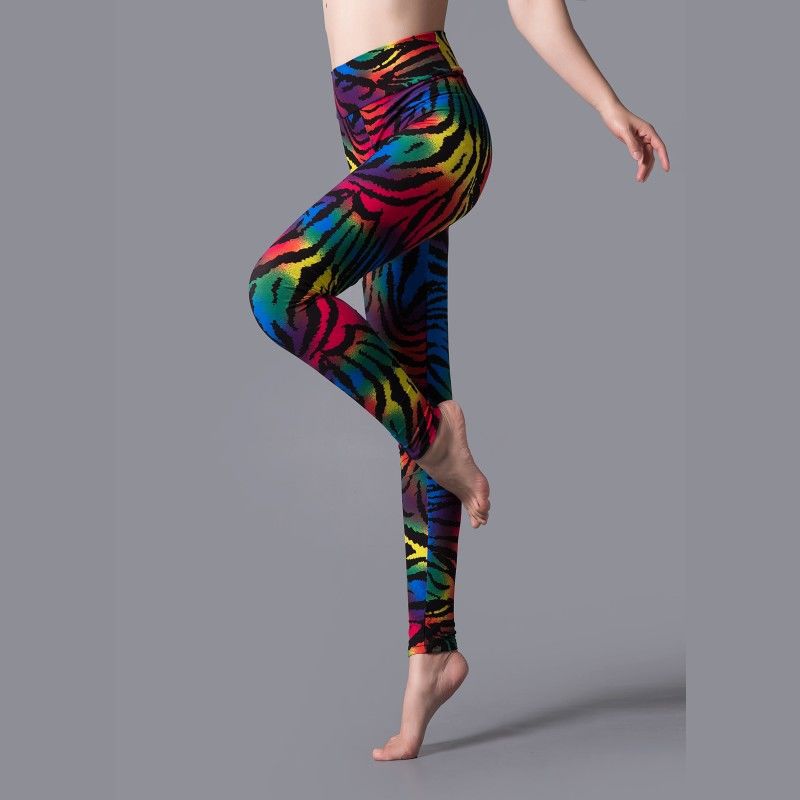 Big Cats Skin Patterns Brushed Printed High Waist Pants Yoga Leggings