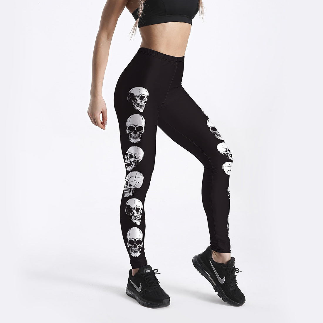 Six Skulls Sports Ankle Pants Printed Leggings Personality