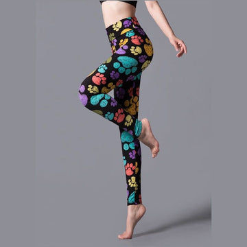 Big Cats Skin Patterns Brushed Printed High Waist Pants Yoga Leggings