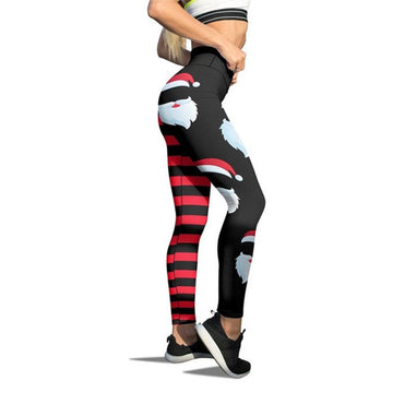 Christmas Leggings Printed Women High Waist Sweatpants