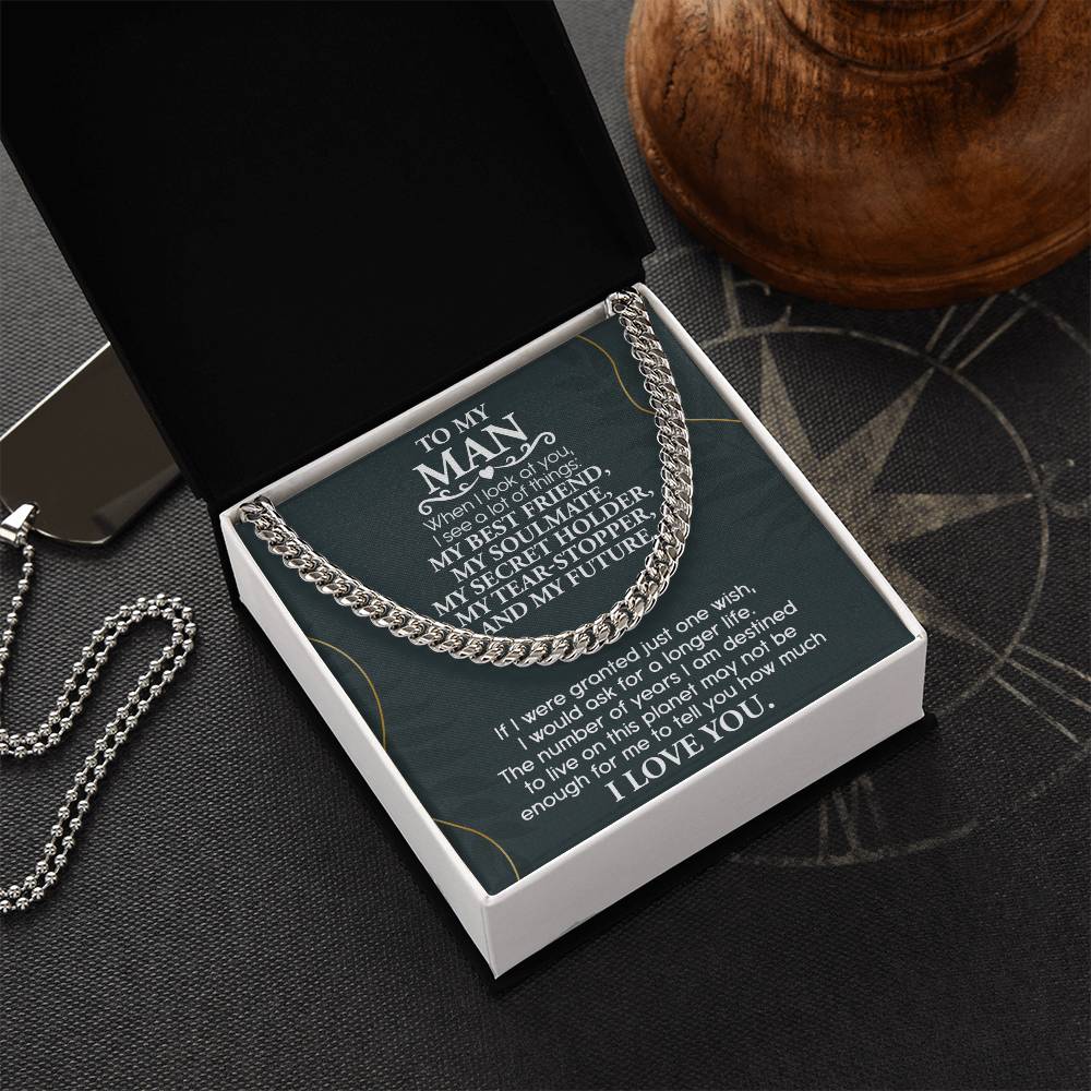 Soulmate Gifts for Women Men, Anniversary Valentine's Gift for Soulmate, Cuban Chain Necklace For Husband From Wife, Birthday Gifts For Husband From Wife, Birthday Gifts For Soulmate, Boyfriend Birthday Gift Ideas