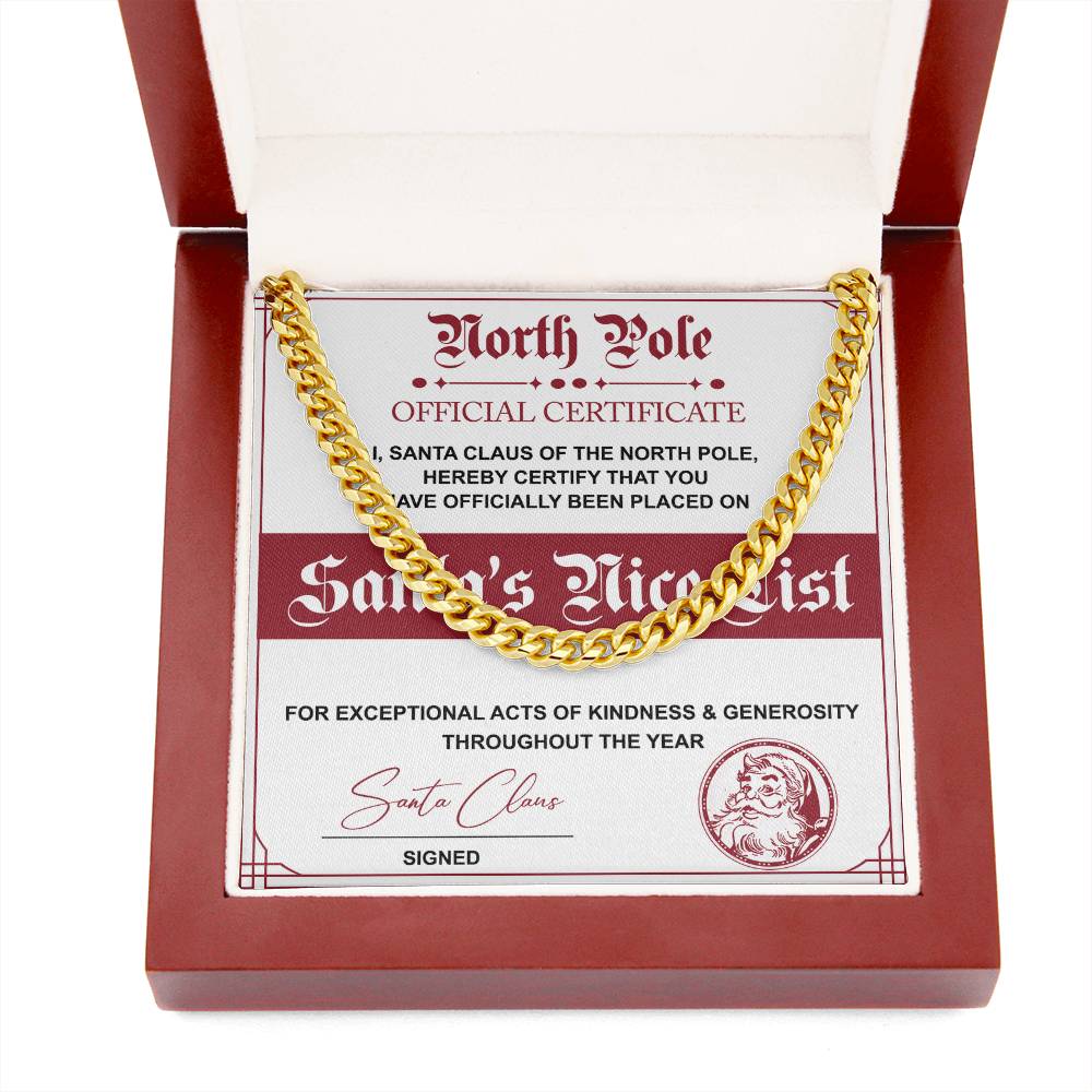 Nice List-Santa Claus-Cuban Chain