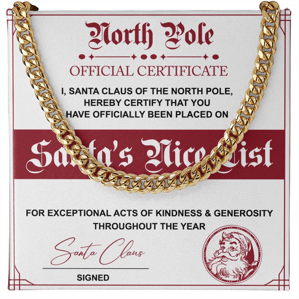 Nice List-Santa Claus-Cuban Chain