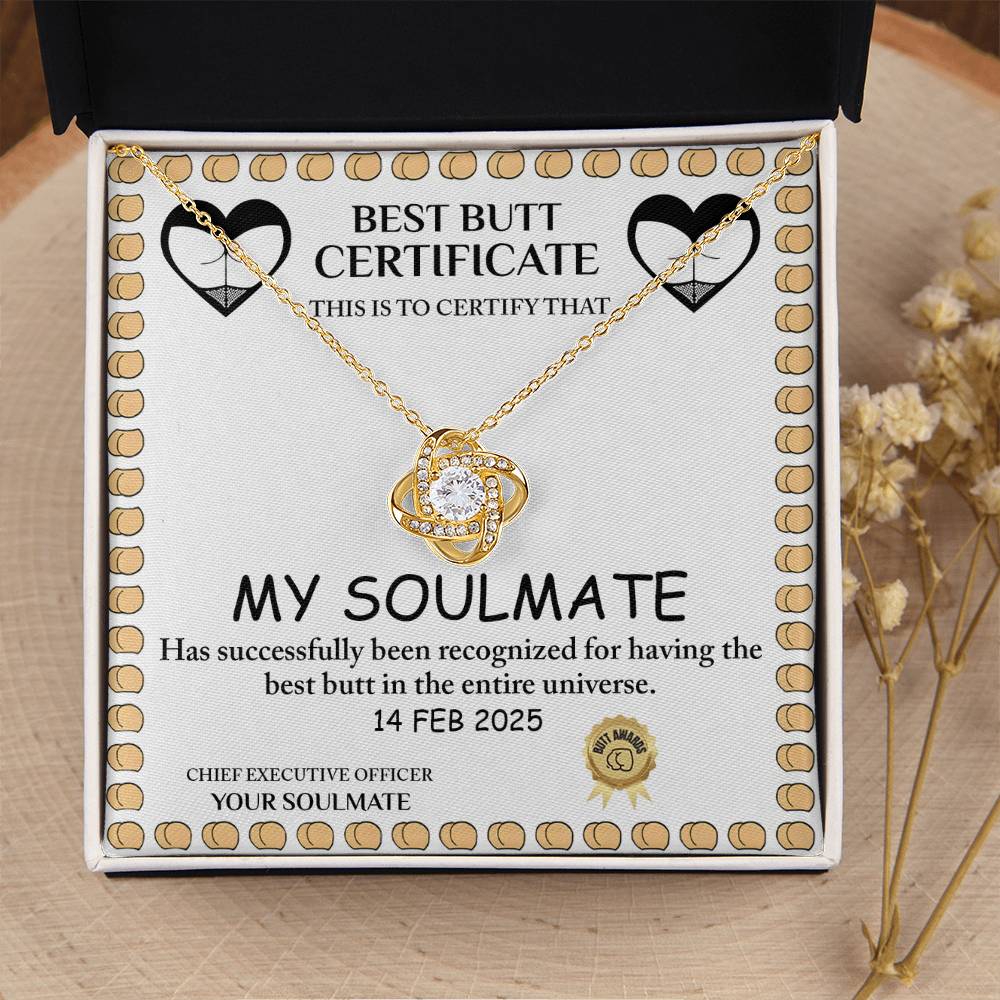 To My Soulmate Best Butt Certificate - Best Butt