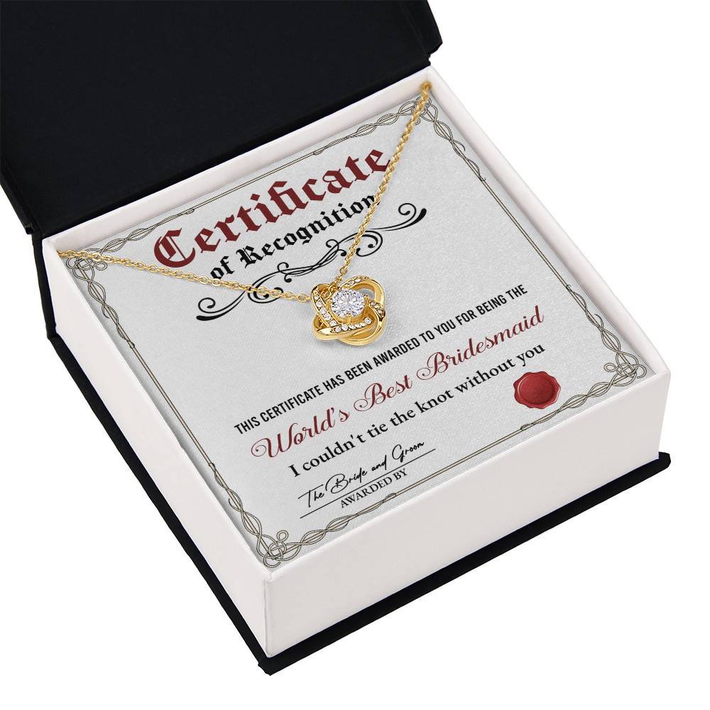 Bridesmaid-Certificate Of Recognition