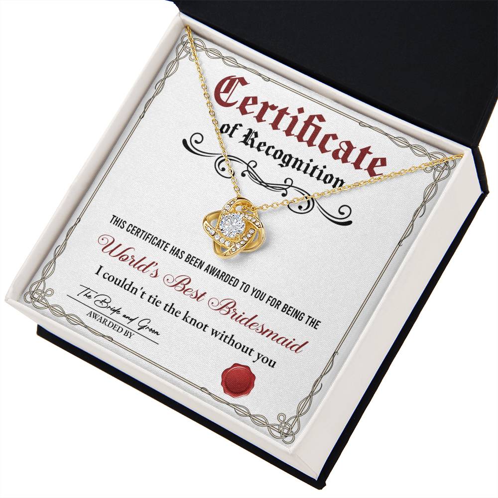 Bridesmaid-Certificate Of Recognition