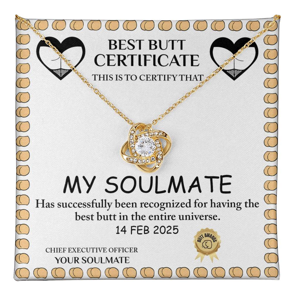 To My Soulmate Best Butt Certificate - Best Butt