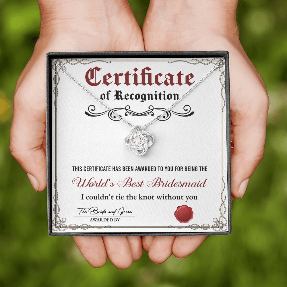 Bridesmaid-Certificate Of Recognition