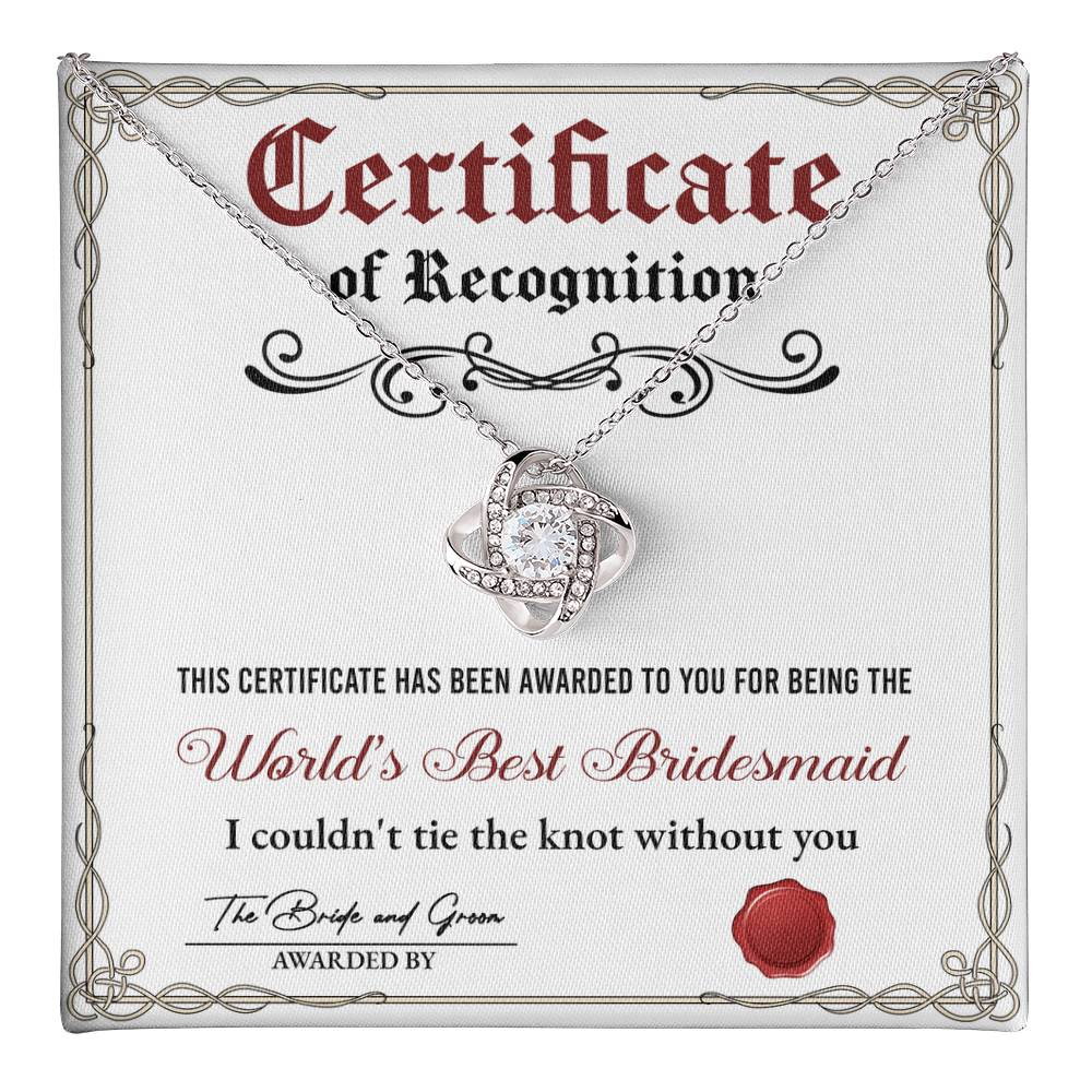 Bridesmaid-Certificate Of Recognition