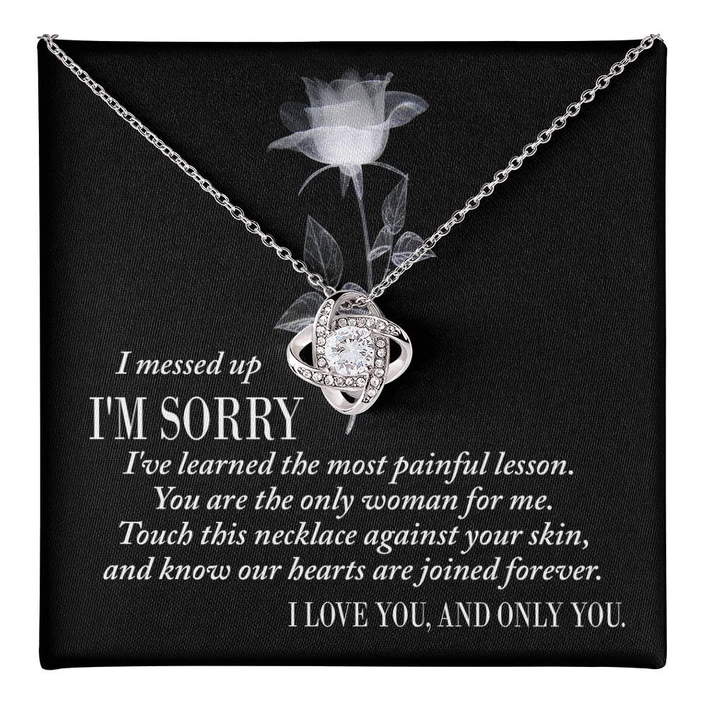 I Messed Up I AM SORRY - Painful Lesson, touch this necklace against your skin and know our hearts are joined forever