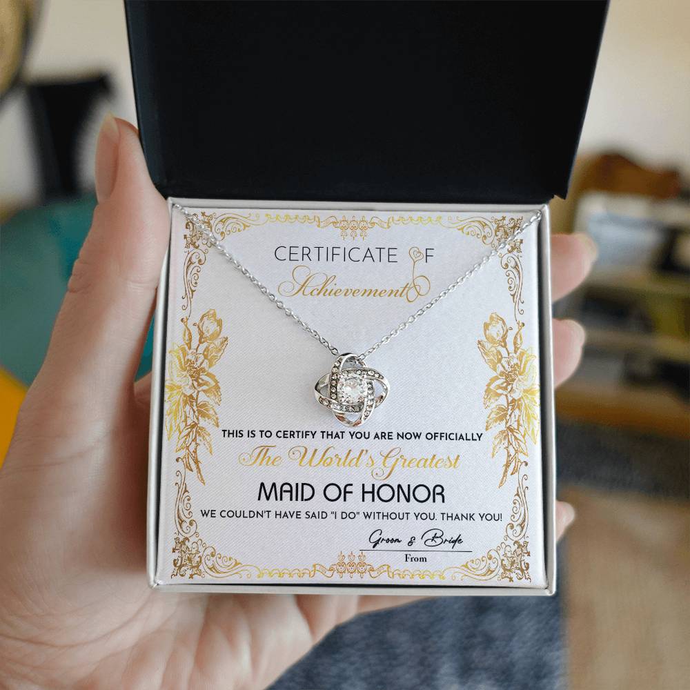 Maid Of Honor-Certificate Of Achievement