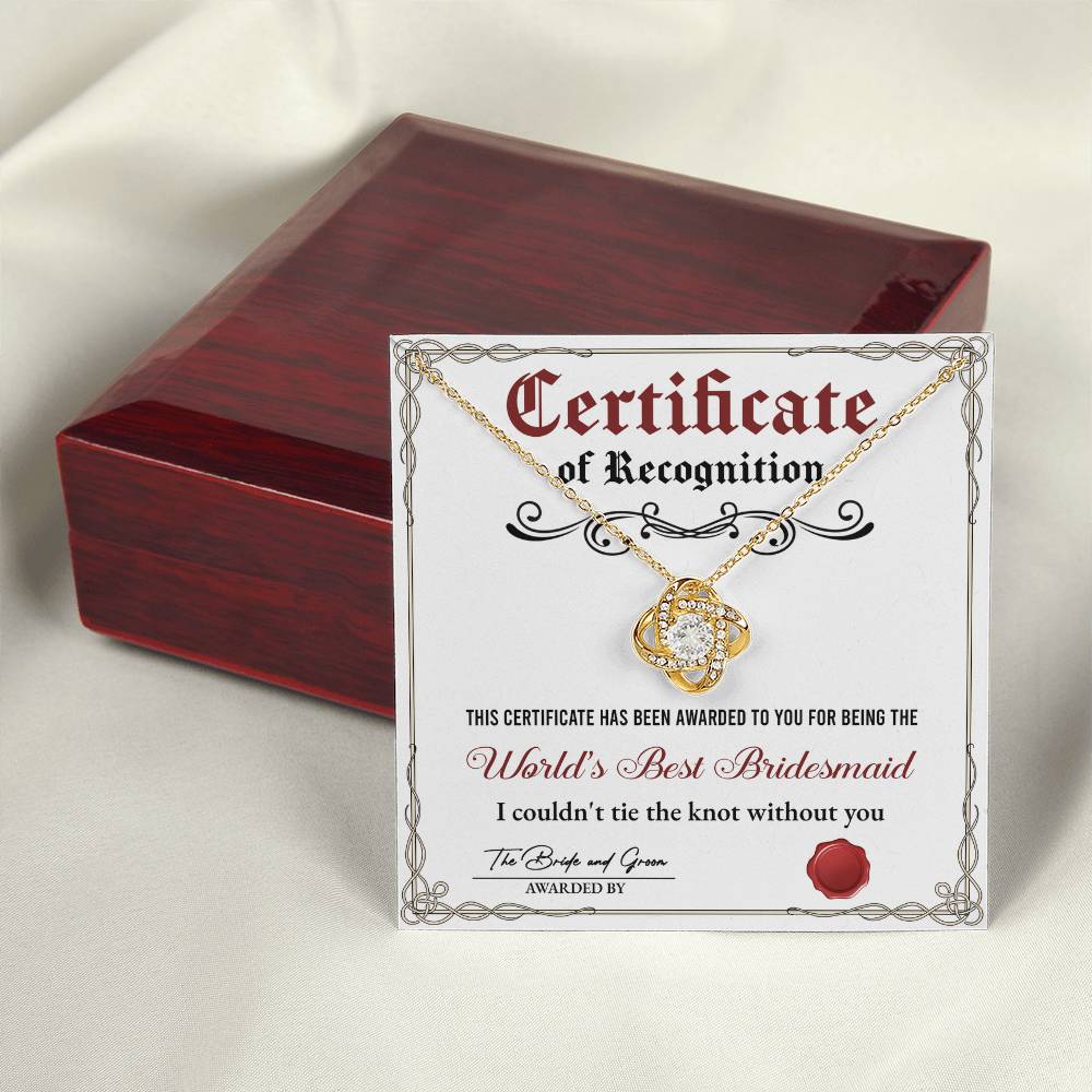 Bridesmaid-Certificate Of Recognition