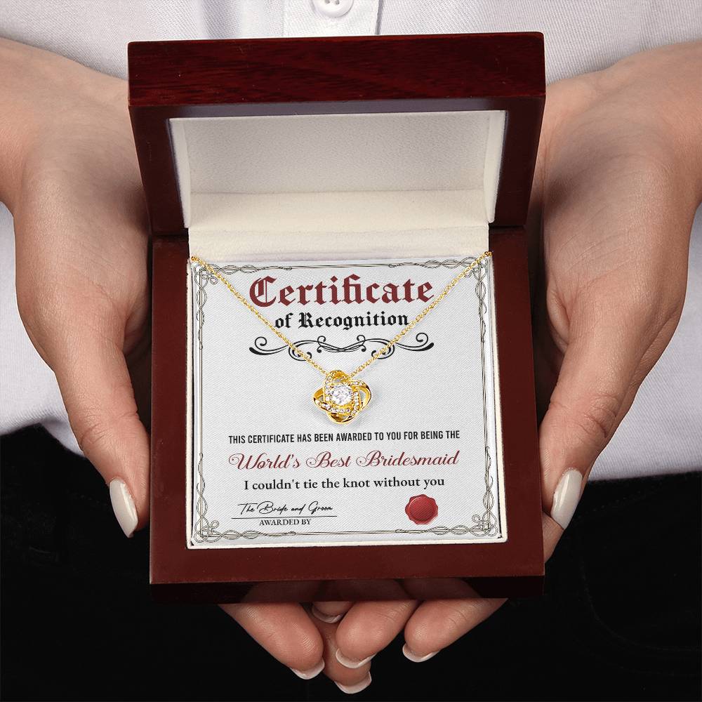 Bridesmaid-Certificate Of Recognition