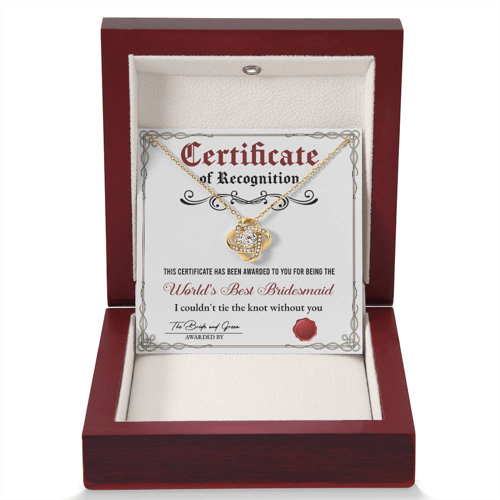 Bridesmaid-Certificate Of Recognition