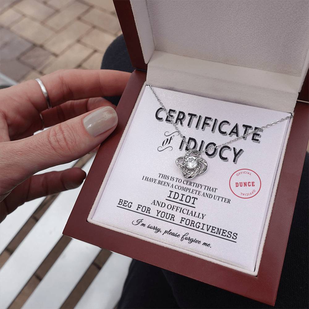 Sorry - Certificate Of Idiocy