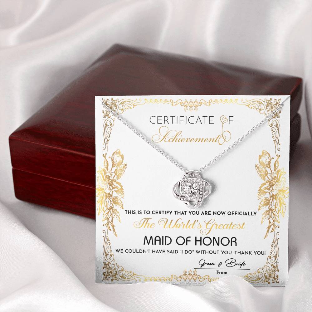 Maid Of Honor-Certificate Of Achievement