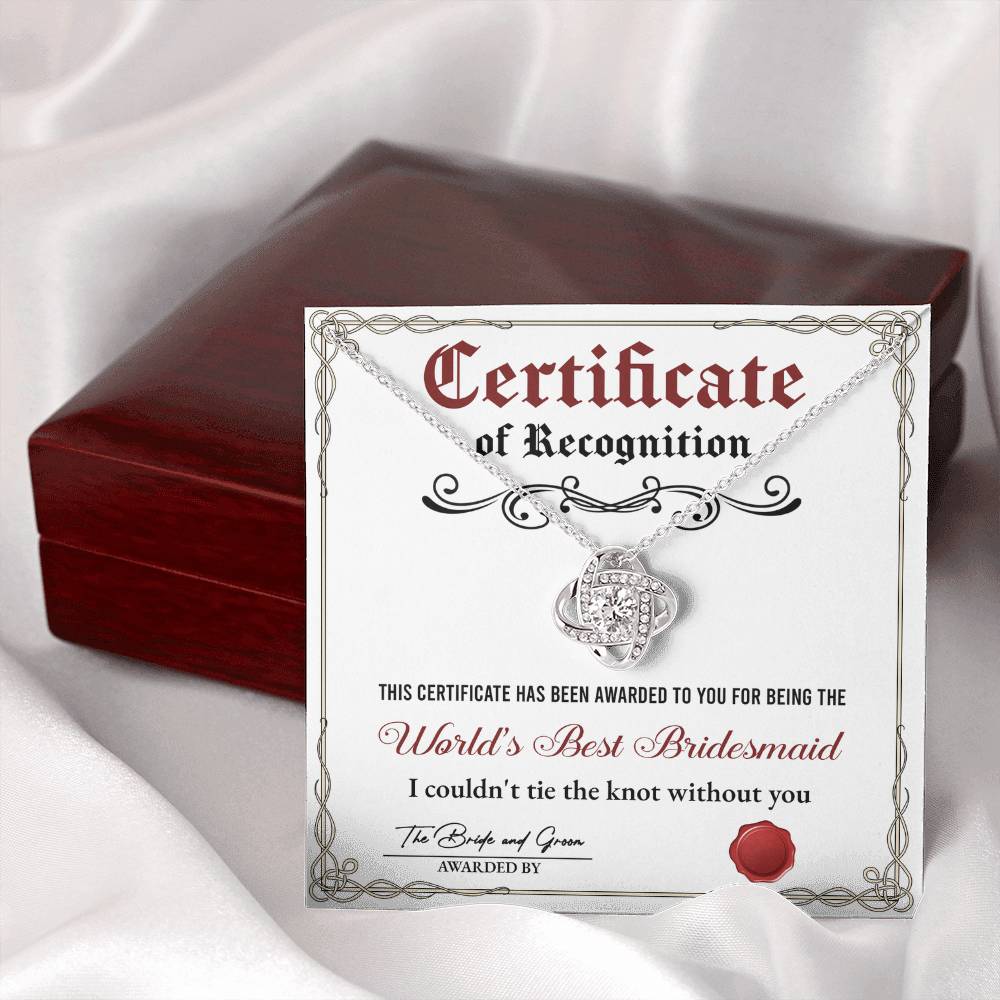 Bridesmaid-Certificate Of Recognition