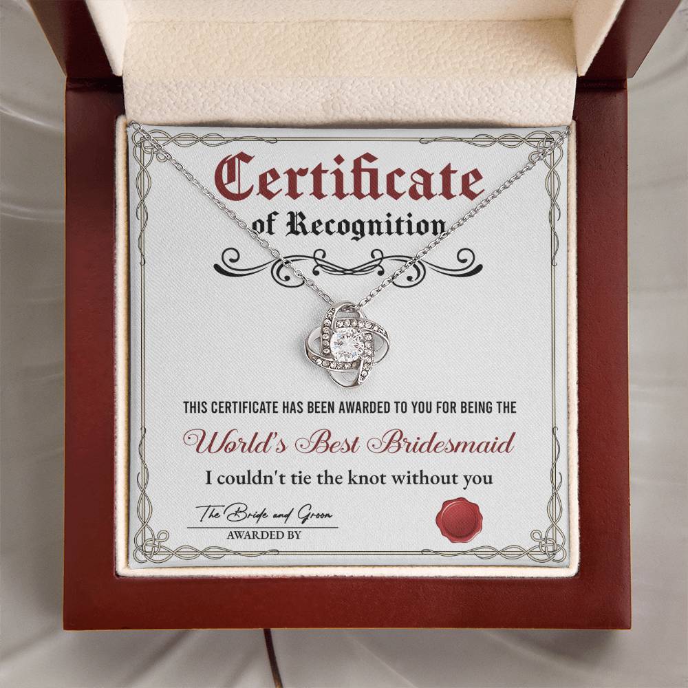 Bridesmaid-Certificate Of Recognition