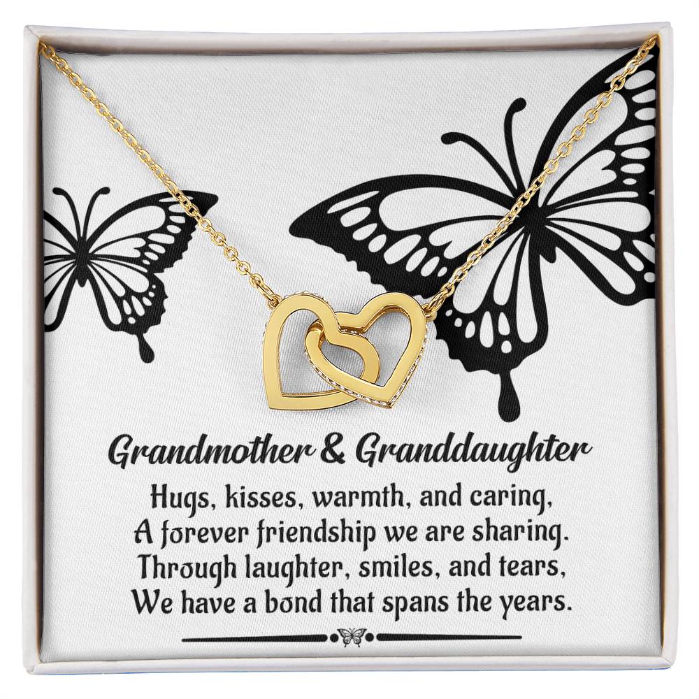 To my Grandma from Grandaughter, hugs kisses warmth and caring, a forever friendship we are sharing, laughter smiles and tears, a bond that spans the years