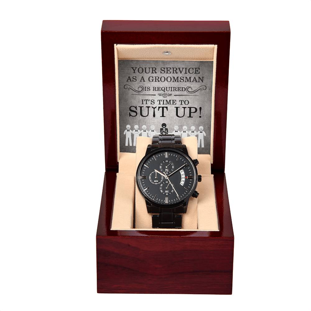 Groomsman-Your Service-Metal Chronograph Watch