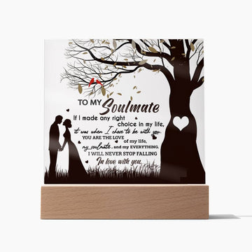 Premium Acrylic Decor with LED, Gift To Soulmate Choice in My Life, Gift Ideas for Valentine, Gift Ideas for Boyfriend, Gift to Boyfriend, Gift from Girlfriend to Boyfriend, Badass Boyfriend, Gift for couples