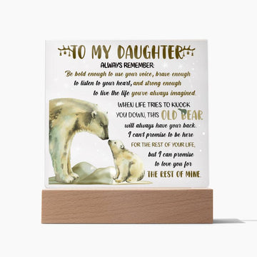 To My Daughter - bold enough to use your voice, brave enough to listen to your heart, strong enough to live the life you have always imagined, gift ideas, birthday, graduation, holiday greetings, xmas, new year, season greetings, thanksgiving