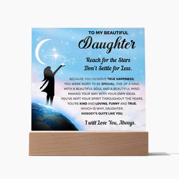 To My Daughter Reach for the stars, gift ideas, and thanksgiving