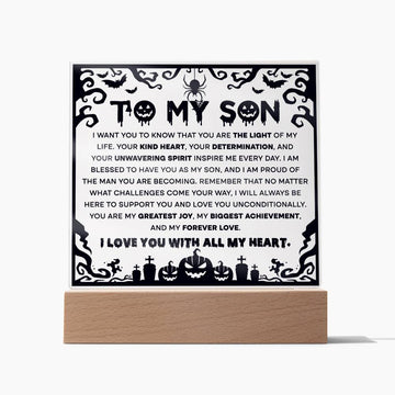 Halloween Decorative Plaques To My Son, the light of my life, kind heart, determination, unwavering spirit, my biggest achievements, gift ideas