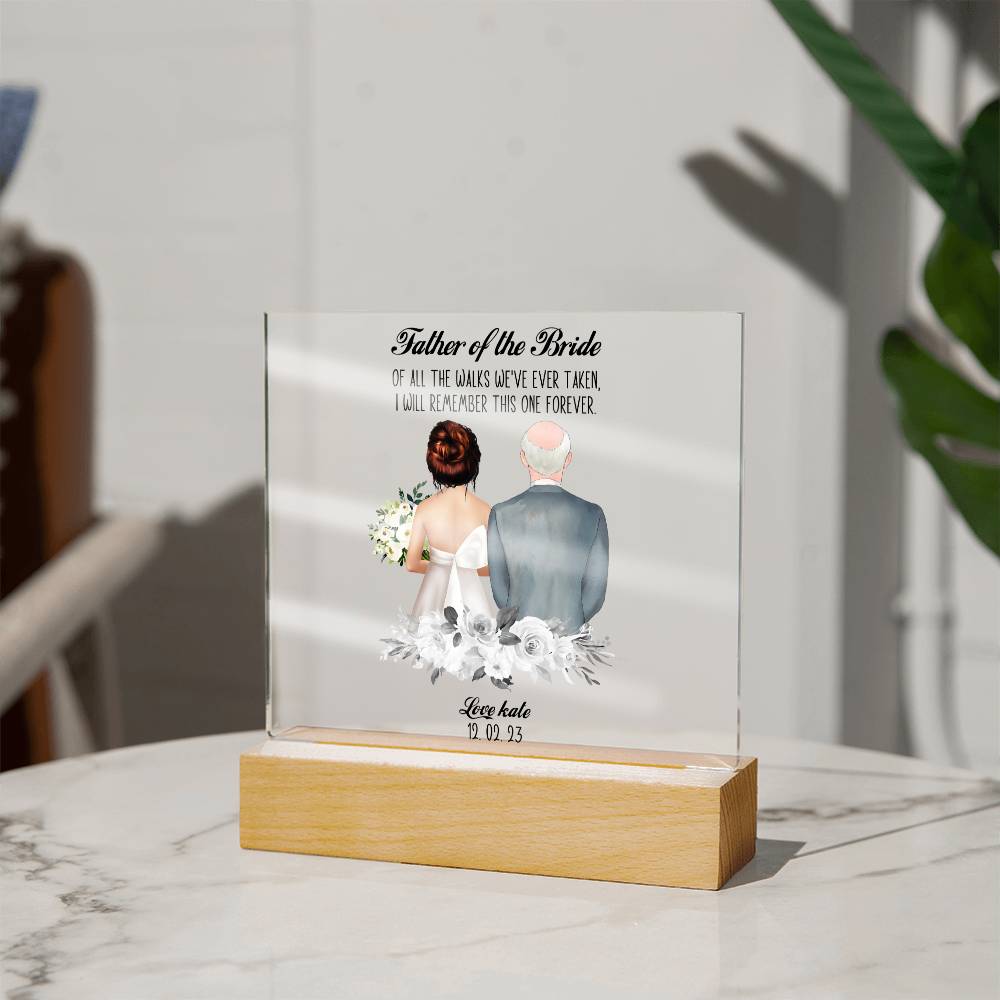 Printed Acrylic Square-Father of the Bride Acrylic Sq