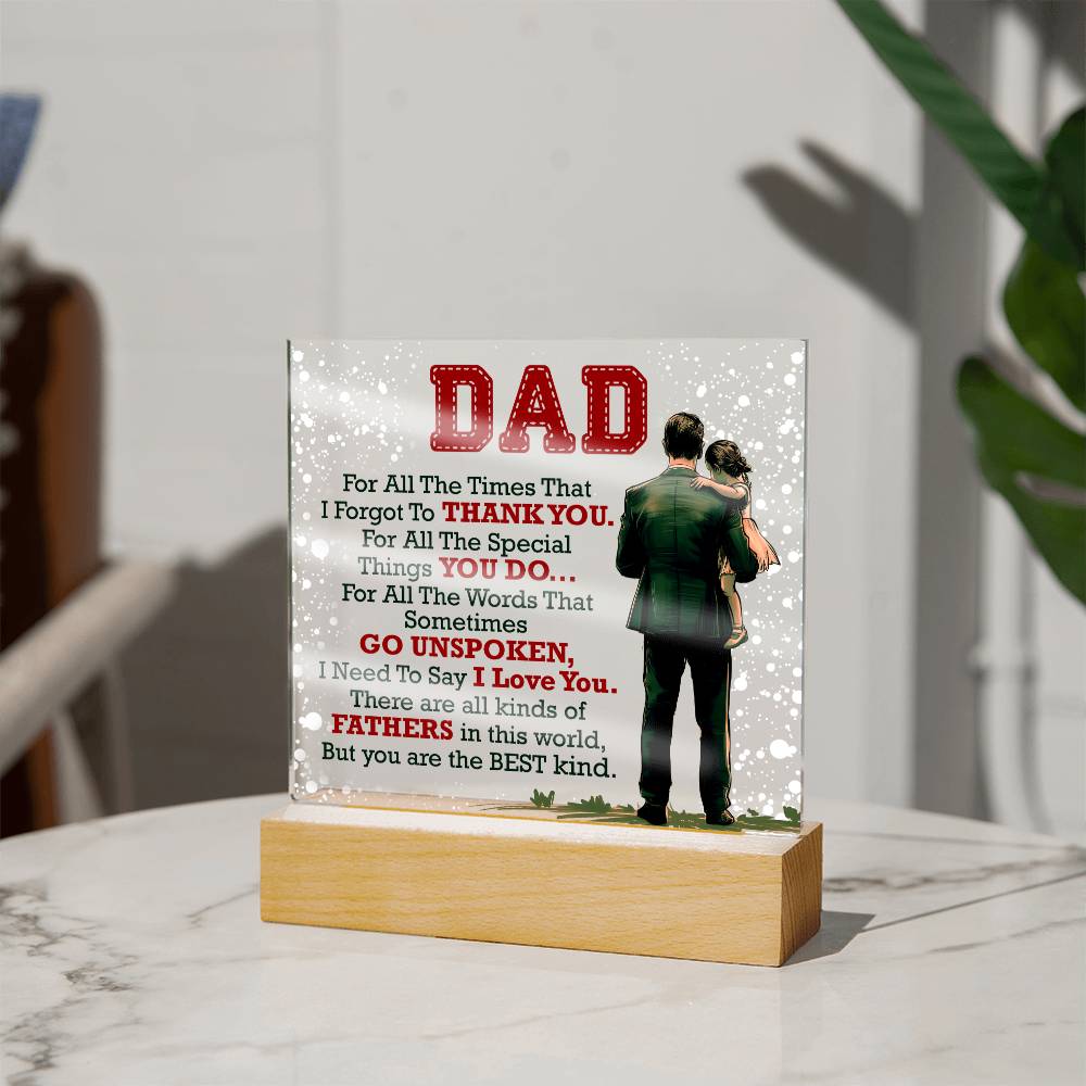 Printed Acrylic Square-Dad-For All Acrylic Sq