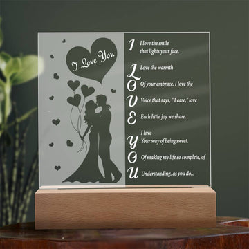 I Love You Acrylic Plaque, Soulmate Gifts for Women Men, Anniversary Valentine Gift for Soulmate ,Gift For Wife From Husband, Birthday Gifts For Wife, Birthday Gifts For Soulmate, Wife Birthday Gift Ideas