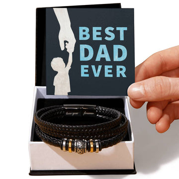 To My Best Dad Ever Love You Forever, leather bracelet