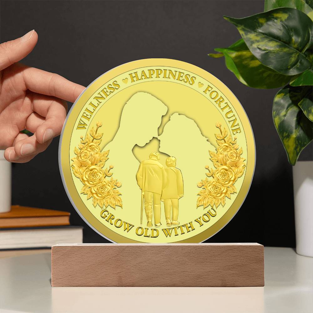 Grow Old With You Wellness Happiness Fortune Acrylic Decor My Soulmate Women Men Anniversary Valentine To Wife From Husband Birthday Gift Ideas Wedding New Baby