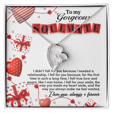 My Gorgeous Soulmate Forever Necklace, Soulmate Gifts for Women Men, Anniversary Valentine Gift for Soulmate, Necklace For Wife From Husband, Soulmate Gifts, Birthday Gifts For Wife, Birthday Gifts For Soulmate, Wife Birthday Gift Ideas, Wedding, New Baby