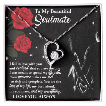 To My Beautiful Soulmate Love Of My Life Necklace Women Men Anniversary Valentine To Wife From Husband Birthday Gift Ideas Wedding New Baby