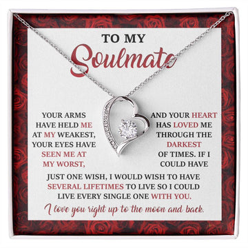 To My Soulmate Wish Several Lifetimes With You Necklace Women Men Anniversary Valentine To Wife From Husband Birthday Gift Ideas Wedding New Baby