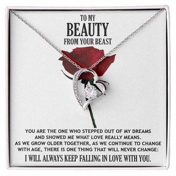 To My Beauty From Your Beast Necklace Soulmate Women Men Anniversary Valentine To Wife From Husband Birthday Gift Ideas Wedding New Baby