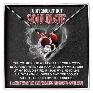 To My Smoking Hot Soulmate My Soul On Fire Necklace Women Men Anniversary Valentine To Wife From Husband Birthday Gift Ideas Wedding New Baby