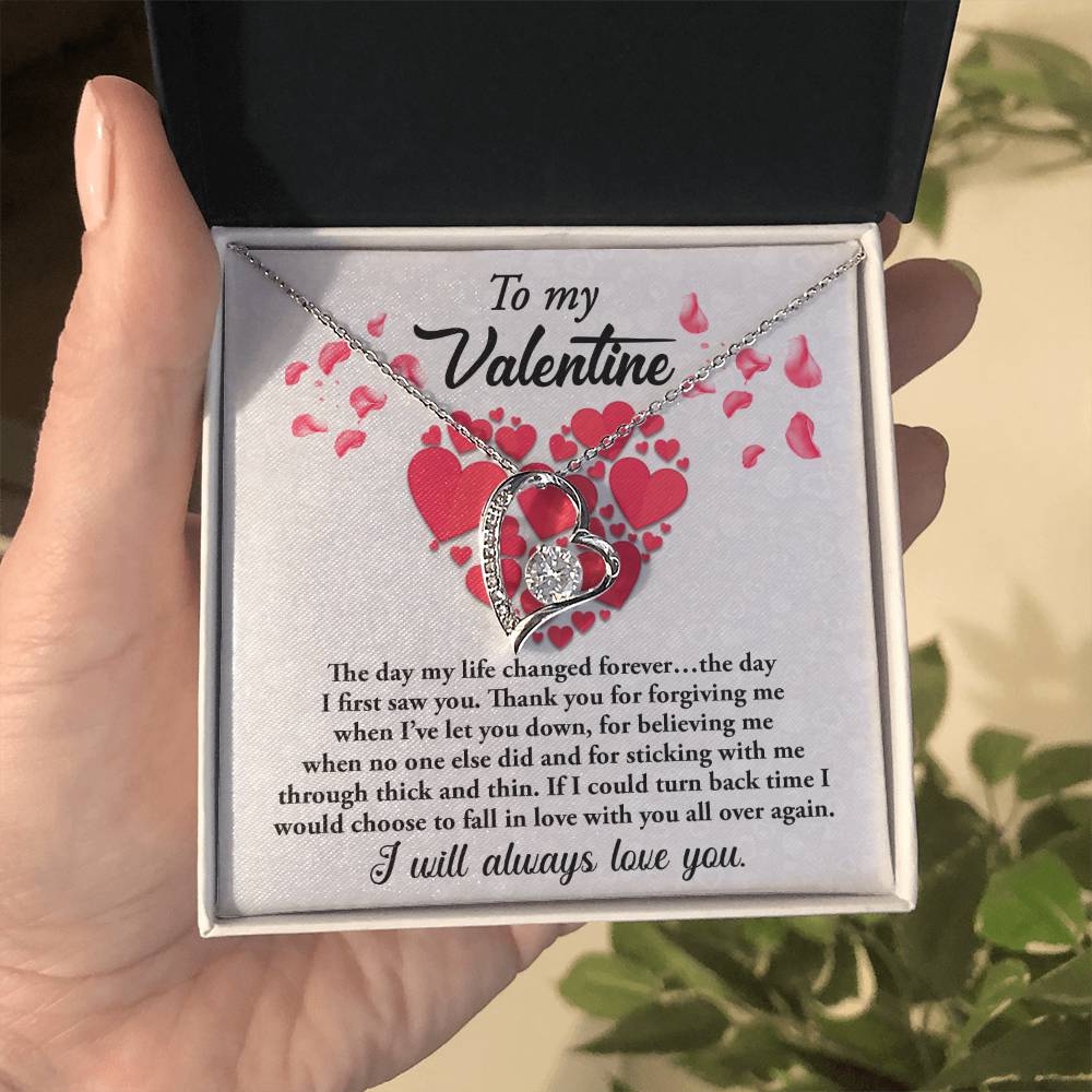 To My Valentine The Day I First Saw You Necklace Women Men Anniversary Soulmate To Wife From Husband Birthday Gift Ideas Wedding New Baby