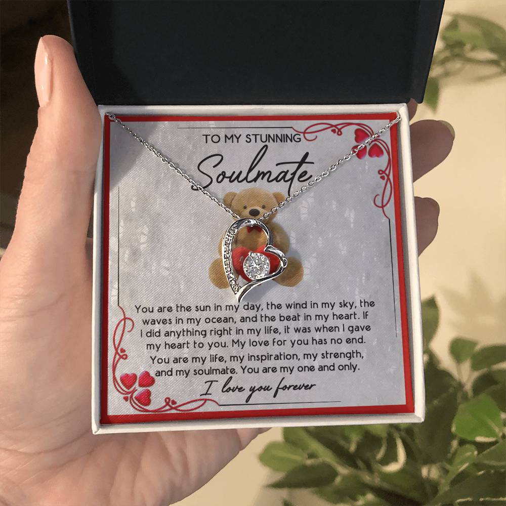 To My Stunning My Soulmate, I Gave My Heart To You, Soulmate Gifts for Women Men, Anniversary Valentine Gift for Soulmate, Necklace For Wife From Husband, Birthday Gifts For Wife, Birthday Gifts For Soulmate, Wife Birthday Gift Ideas, Wedding, New Baby