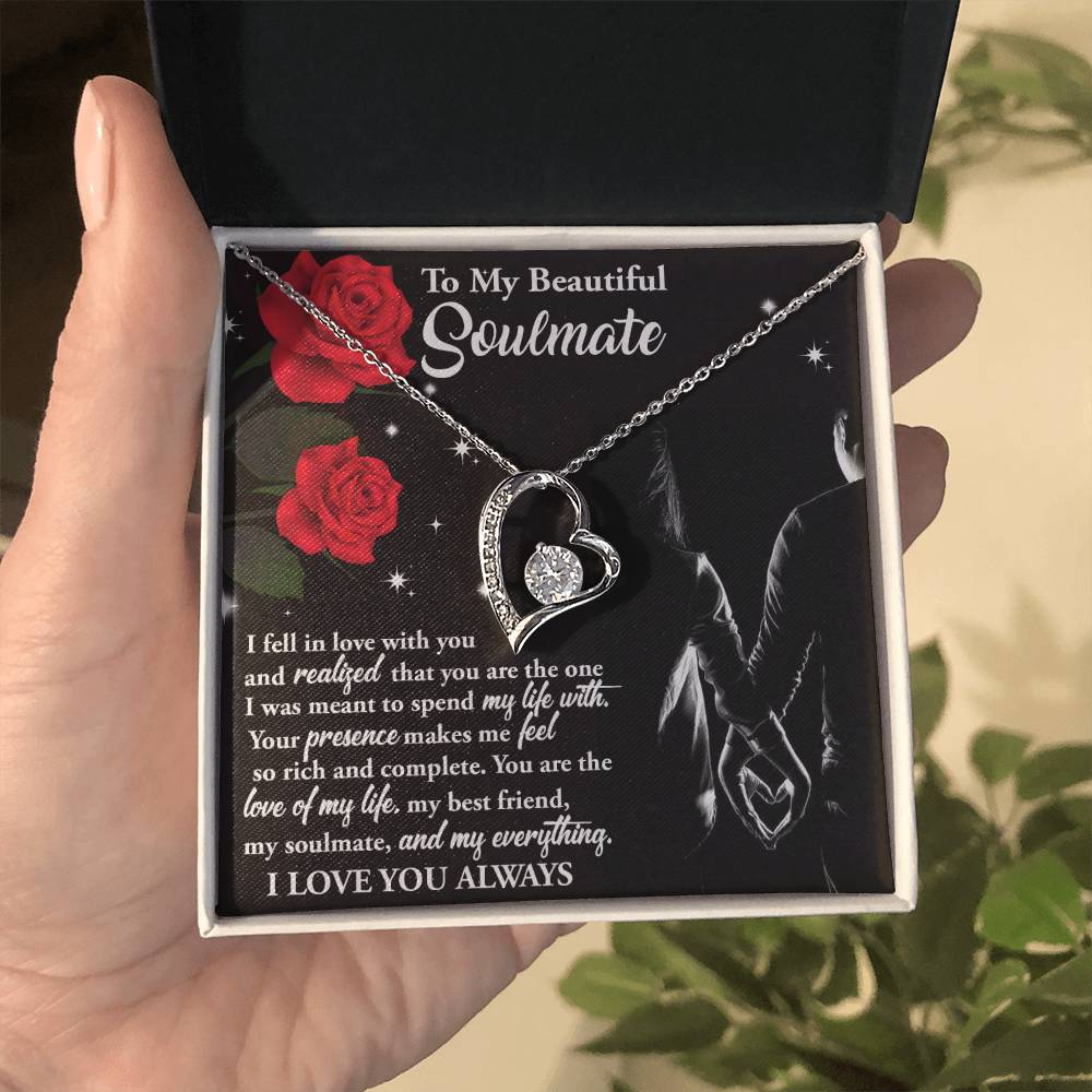 To My Beautiful Soulmate Love Of My Life Necklace Women Men Anniversary Valentine To Wife From Husband Birthday Gift Ideas Wedding New Baby