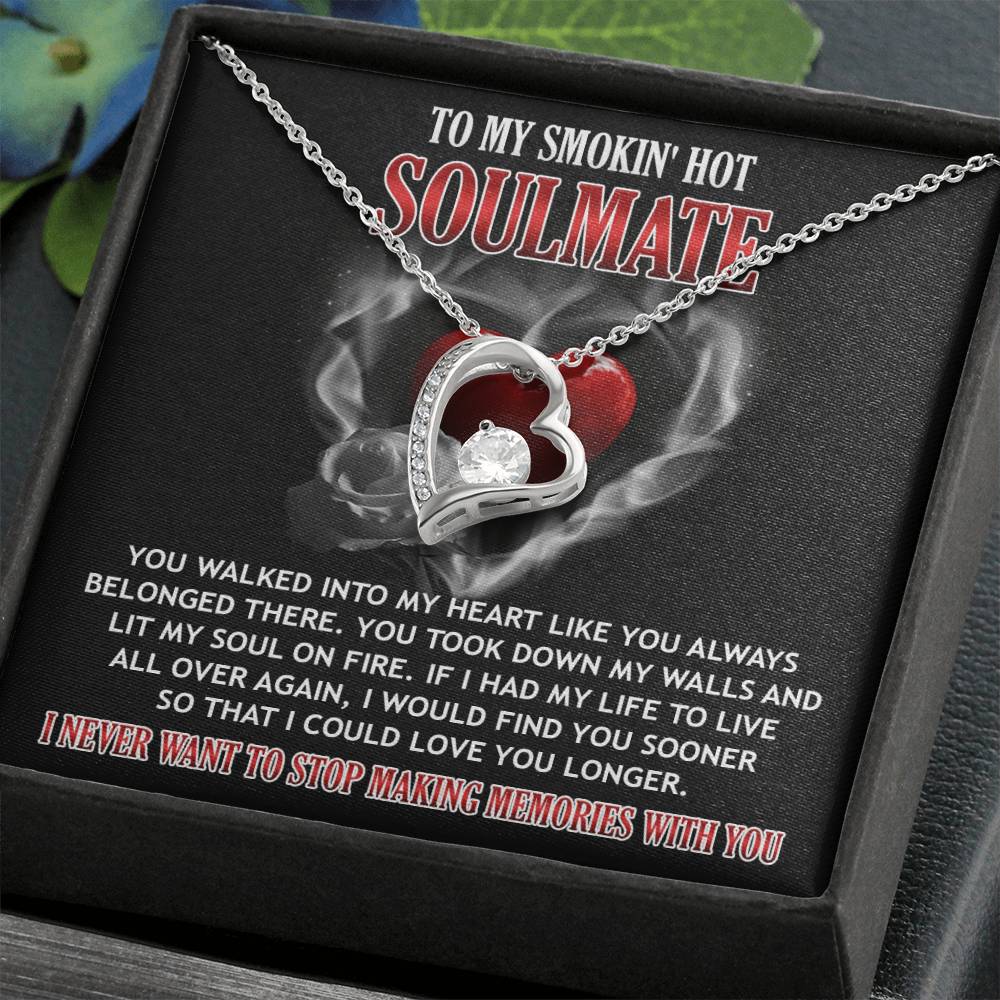 To My Smoking Hot Soulmate My Soul On Fire Necklace Women Men Anniversary Valentine To Wife From Husband Birthday Gift Ideas Wedding New Baby