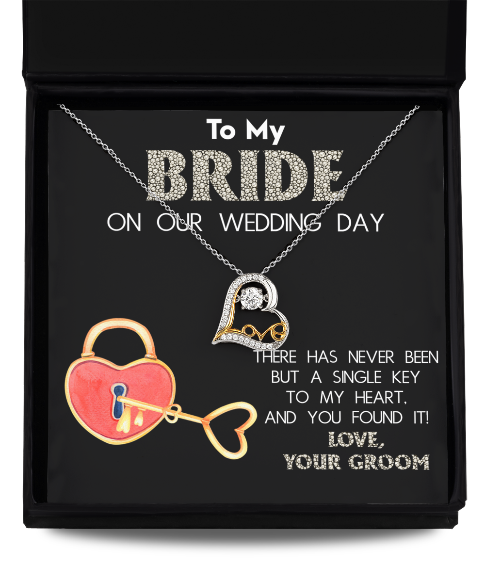 To my bride on our wedding day - There has never been a single key to heart abd you found it