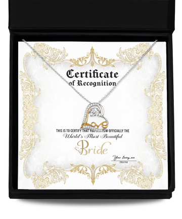 Certification of recognition - Worlds Most Beautiful Bride