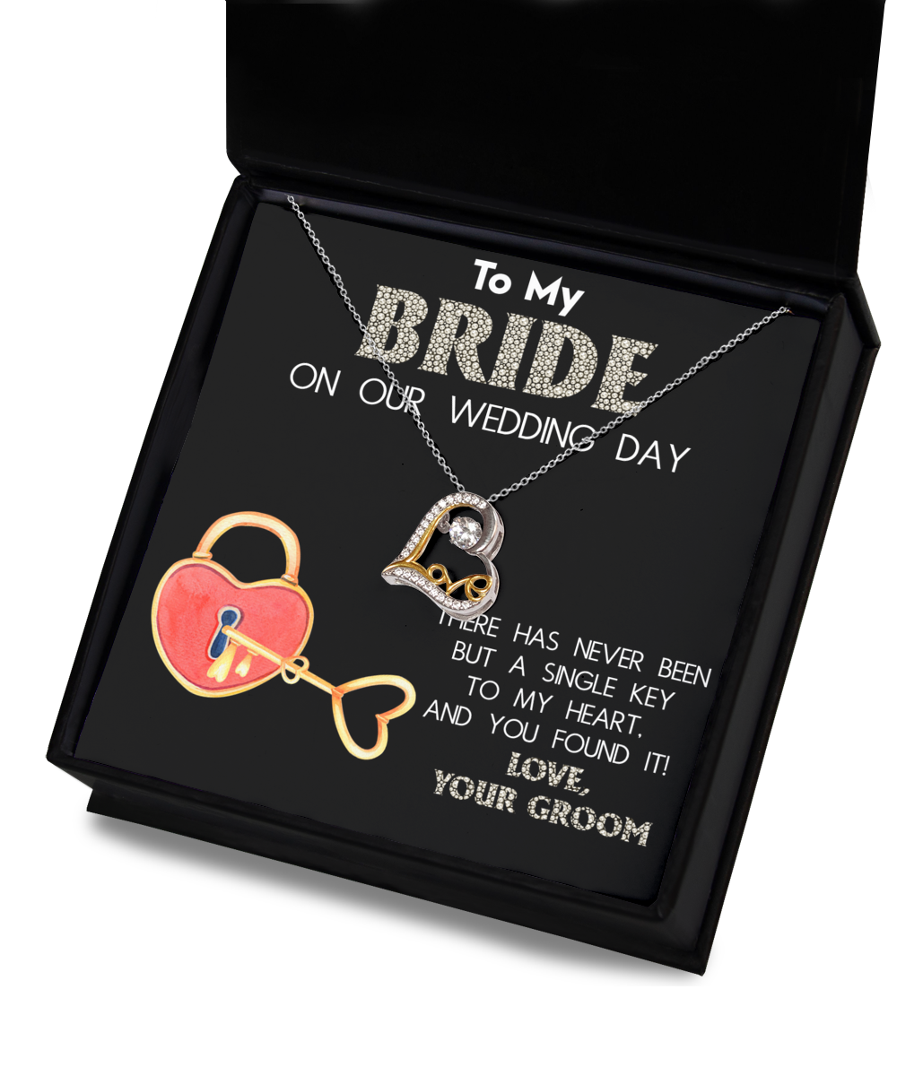 To my bride on our wedding day - There has never been a single key to heart abd you found it