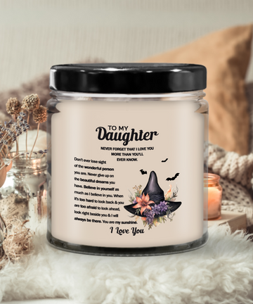 Halloween Candle - To my daughter : I Love You More Than You'll Ever Know