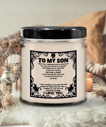 Halloween Candle- To My Son: Win or Learn