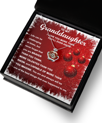 To My Grandaughter I Love You More Than You'll Ever Know, Gift Ideas, necklace, you are braver than you think, more talented than you know, xmas, birthday, graduation, thanksgiving, new year, christmas