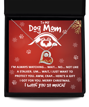 To my dog mom I woof you so much, gift ideas for mother, mummy, wife, necklace, xmas, birthday, graduation, thanksgiving, new year, christmas