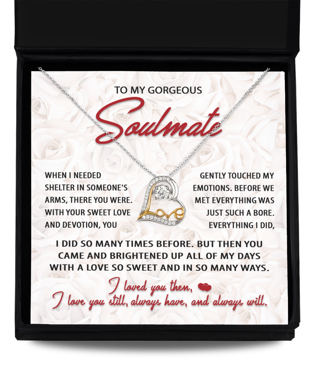 To My Gorgeous Soulmate Necklace Love You Always Gifts Ideas for Women Men Anniversary Valentine Gift Necklace For Wife From Husband Birthday Wedding New Baby